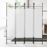 ZNTS 4-Panel Metal Folding Room Divider, 5.94Ft Freestanding Room Screen Partition Privacy Display for W2181P154692