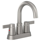 ZNTS Bathroom Faucet Brushed Nickel 2-Handle Bathroom Sink Faucet 360 Degree High Arc Swivel Spout 60669503