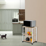 ZNTS Baker's Rack 3-Tier Kitchen Utility Microwave Oven Stand Storage Cart Workstation Shelf 92413090
