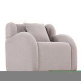 ZNTS Swivel Accent Chair with Ottoman, Teddy Short Plush Particle Velvet Armchair,360 Degree Swivel WF303390AAE