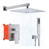 ZNTS Trustmade 10 Inches Ceiling Mount Pressure-Balanced Shower System, Bathroom Luxury Rain Mixer Shower TMSF10LYJ-2W04BN