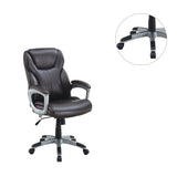 ZNTS Adjustable Height Office Chair with PU Leather, Brown SR011687