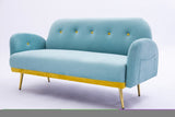 ZNTS 2156 sofa includes 2 pillows 58" blue velvet sofa for small spaces W127866466