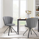 ZNTS Gray 360&deg; Swivel Makeup Home Office Chair, PU Vanity Chair, Nail chair Women, queen fancy chair W2118P143548