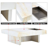 ZNTS A modern and practical coffee table with imitation marble patterns, made MDF material. The fusion W1151119881