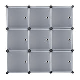 ZNTS 9-Cube DIY Plastic Closet Cabinet, Modular Book Shelf Organizer Units, Storage Shelving with Doors 38883531