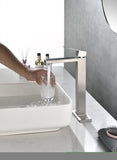 ZNTS Waterfall Spout Bathroom Faucet,Single Handle Bathroom Vanity Sink Faucet matt black W92867776