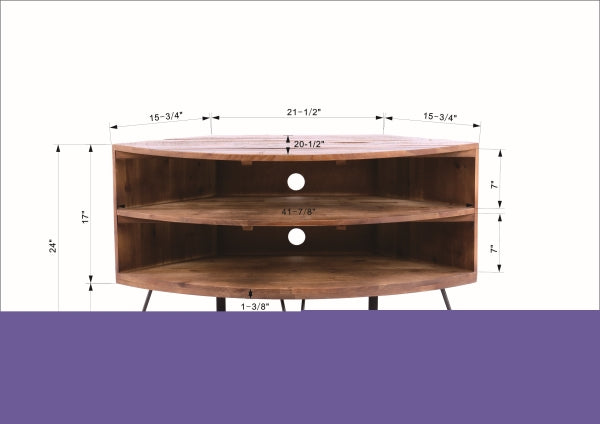 ZNTS Fan Shape Reclaimed Wood Corner Media Table for Living Room Wise Use Your Space W142562429