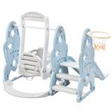 ZNTS Toddler Slide and Swing Set 3 in 1, Kids Playground Climber Swing Playset with Basketball Hoops PP307274AAC