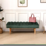 ZNTS Accent Channel Tufted Ottoman Green Velvet End of Bed Bench for Bedroom, Living Room, Entryway W1757122155