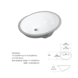 ZNTS White Oval Undermount Bathroom Sink With Overflow W122549614