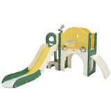 ZNTS Kids Slide Playset Structure 7 in 1, Freestanding Spaceship Set with Slide, Arch Tunnel, Ring Toss PP319756AAL