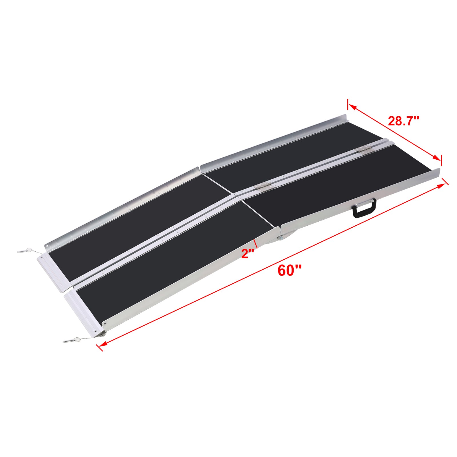 ZNTS wheel chair ramp 5ft ,aluminium threhold ramp,Portable and Foldable, 600 Pound Capacity, Non-Skid W46527260