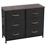 ZNTS 3-Tier Wide Dresser, Storage Unit with 6 Easy Pull Fabric Drawers, Metal Frame, and Wooden Tabletop, 92304521