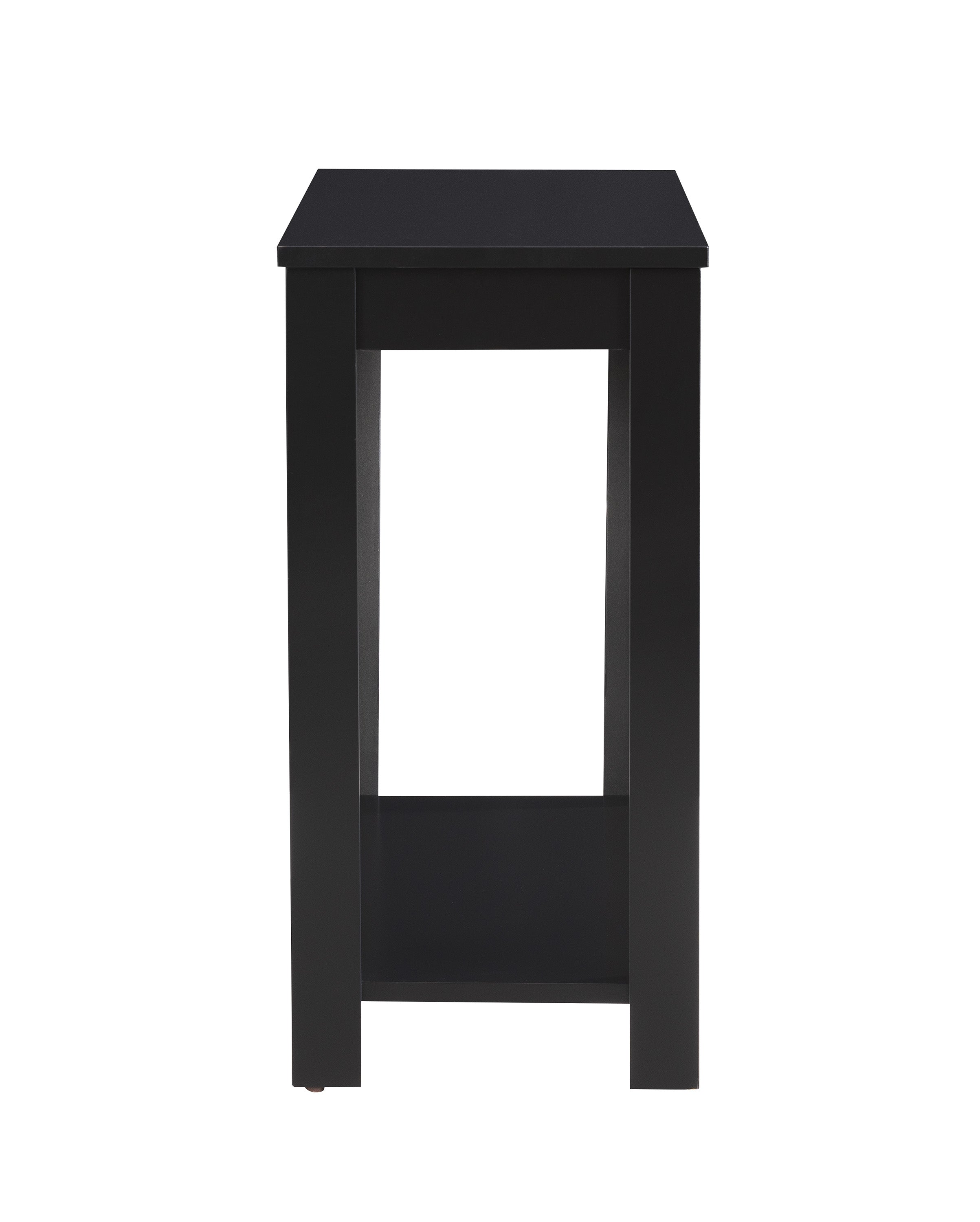 ZNTS Contemporary Chairside Table with Open Bottom Shelf 1Pc Side Table Black Finish Flat Table Top Solid B011119815