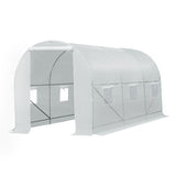 ZNTS Walk-In Tunnel Greenhouse, Large Garden Hot House Kit with 6 Roll-up Windows & Roll Up Door 15' 7' 22733022