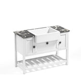 ZNTS Bathroom Vanities Without Tops 48 in. W x 20-1/2 in. D Bathroom Vanity Cabinet Only in White TH-B40360-WH