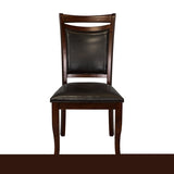 ZNTS Stylish Dark Cherry Finish Side Chairs 2pc Set Wood Frame Upholstered Back n Seat Dining Room B01156369