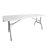 ZNTS Techni Home 6 FT Granite White Folding Table with Easy-Carry Handle B031P165081