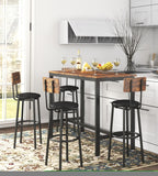 ZNTS Bar Table Set with 4 Bar stools PU Soft seat with backrest 45703464