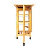 ZNTS Portable Rolling Drop Leaf Kitchen Storage Trolley Cart Island Sapele Color 44220485