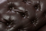 ZNTS Brown PU Leather Sponge Sofa, Indoor Sofa, Removable Wooden Feet, Tufted Buttons 62729230