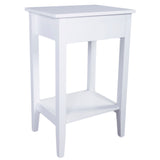 ZNTS Two-layer Bedside Table Coffee Table with Drawer White 99618998