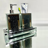 ZNTS Ambrose Exquisite 3 Piece Square Soap Dispenser and Toothbrush Holder with Tray B03050690