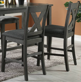 ZNTS Modern Contemporary Dining Room Furniture Chairs Set of 2 Counter Height Chairs Gray Finish Wooden B01164103