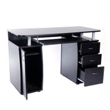 ZNTS 15mm MDF Portable 1pc Door with 3pcs Drawers Computer Desk Black 91807733