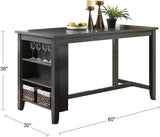 ZNTS Modern Casual 1pc Counter Height High Dining Table w Storage Shelves Gray Finish Wooden Kitchen B01164101