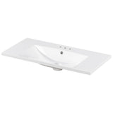 ZNTS 36" Single Bathroom Basin Sink, Vanity Top Only, 3-Faucet Holes, Resin WF305079AAK