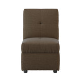 ZNTS Brown Color Stylish 1pc Storage Ottoman Convertible Chair Foam Cushioned Fabric Upholstered Solid B01166424