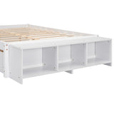 ZNTS Full Size Bed with Storage Case, 2 Storage drawers, Lengthwise Support Slat,White W504102754