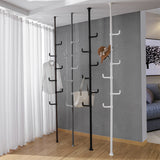 ZNTS Adjustable Laundry Pole Clothes Drying Rack Coat Hanger DIY Floor to Ceiling Tension Rod Storage 94115335