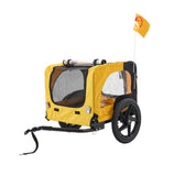 ZNTS Yellow Outdoor Heavy Duty Foldable Utility Pet Stroller Dog Carriers Bicycle Trailer W136458017