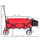 ZNTS Folding station wagon garden shopping ATV with back frame and retractable handle. W22778748