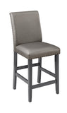 ZNTS Traditional Modern 2pc Set Counter Height Dining Side Chairs Upholstered PU Fabric Zinc Gunmetal B011135285