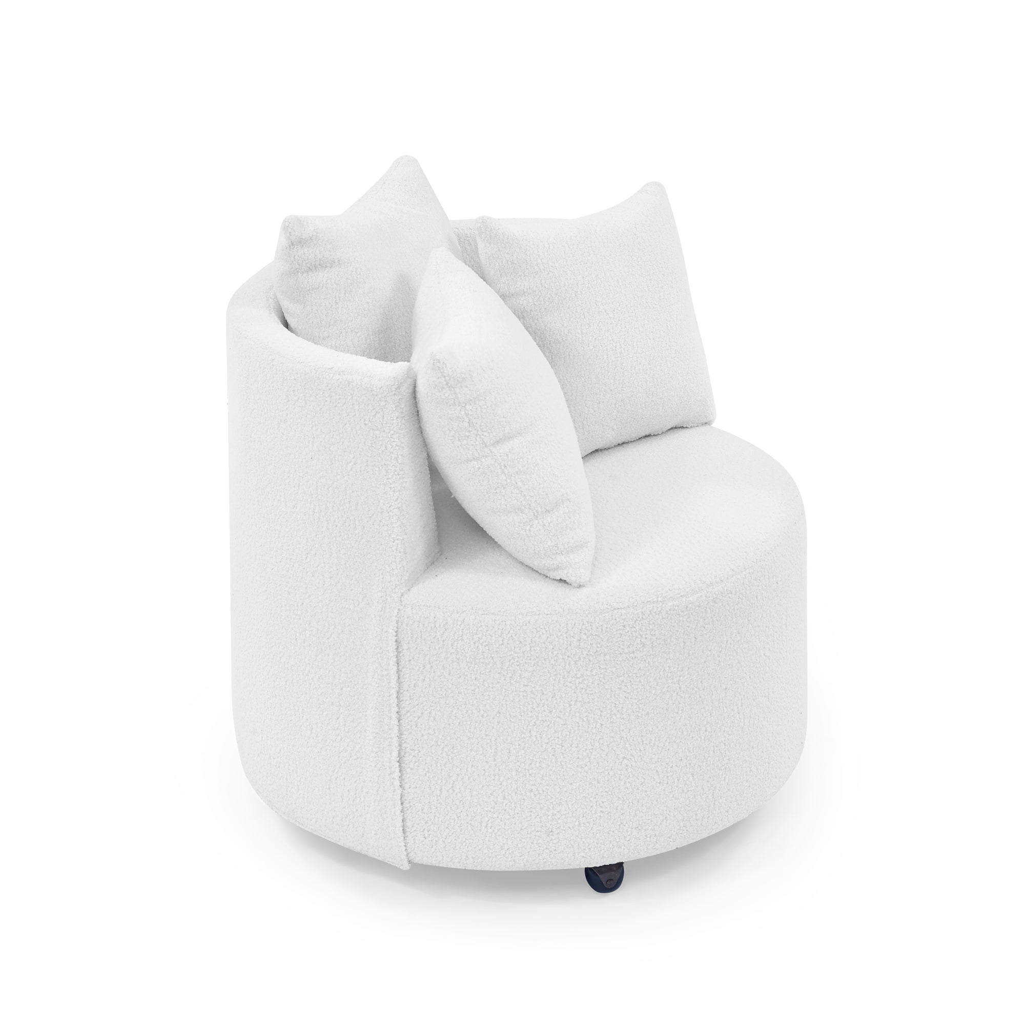 ZNTS Teddy Fabric Swivel Accent Backchair Upholstered Luxury Lounge Chair for Living Room Bedroom, with W48790922