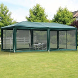 ZNTS 20' x 10' Outdoor Party Tent Gazebo Wedding Canopy with Removable Mesh Sidewalls, Green-AS 54079815