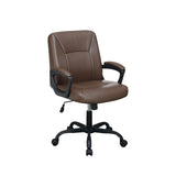 ZNTS Adjustable Height Office Chair with Padded Armrests, Brown SR011681