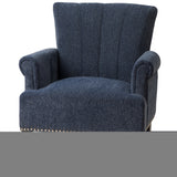 ZNTS Accent Rivet Tufted Polyester Armchair ,Navy Blue PP212520AAW