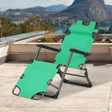 ZNTS Tanning Chair, 2-in-1 Beach Lounge Chair & Camping Chair w/ Pillow & Pocket, Adjustable Chaise for W2225142464