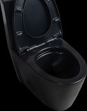 ZNTS 15 5/8 Inch 1.1/1.6 GPF Dual Flush 1-Piece Elongated Toilet with Soft-Close Seat - Matte Black W1573140599