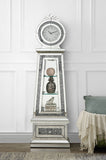 ZNTS ACME Noralie GRANDFATHER CLOCK W/LED Mirrored & Faux Diamonds AC00349