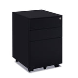 ZNTS 3 Drawer Mobile File Cabinet with Lock Steel File Cabinet for Legal/Letter/A4/F4 Size, Fully W25252086
