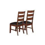 ZNTS Sara Ladder Back Dining Side Chairs in Brown, Set of 2 SR011283