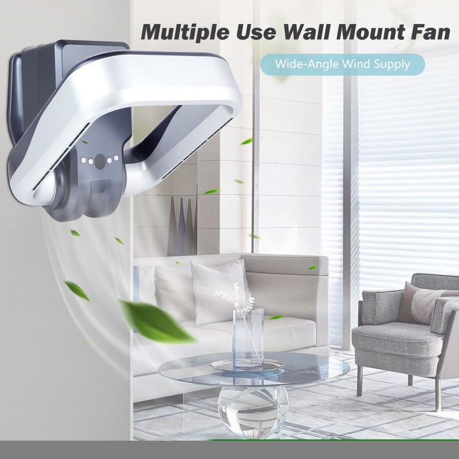 ZNTS InfiniPower Wall Mounted Fan Bladeless with Remote Controller, No Leaf Cooled Fan with Rotatable W113483339