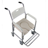 ZNTS Multifunction Heavy Duty Memory Foam Commode Chair Adult Bathroom Toilet Seat White & Beige 62123836