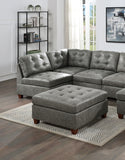 ZNTS Living Room Furniture Tufted Armless Antique Grey Breathable Leatherette 1pc Cushion Armless B011127812